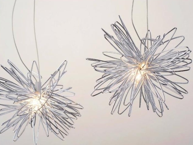 "Aluminum Star & Moon Chandelier - Warm Lighting