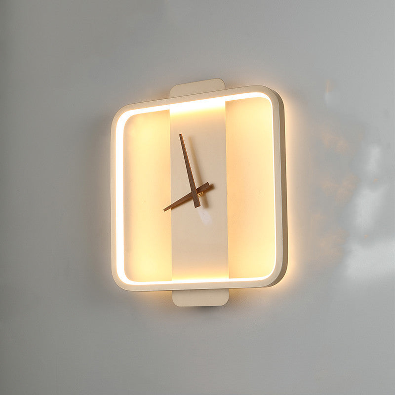 Nordic Bedside Wall Lamp with Clock Design