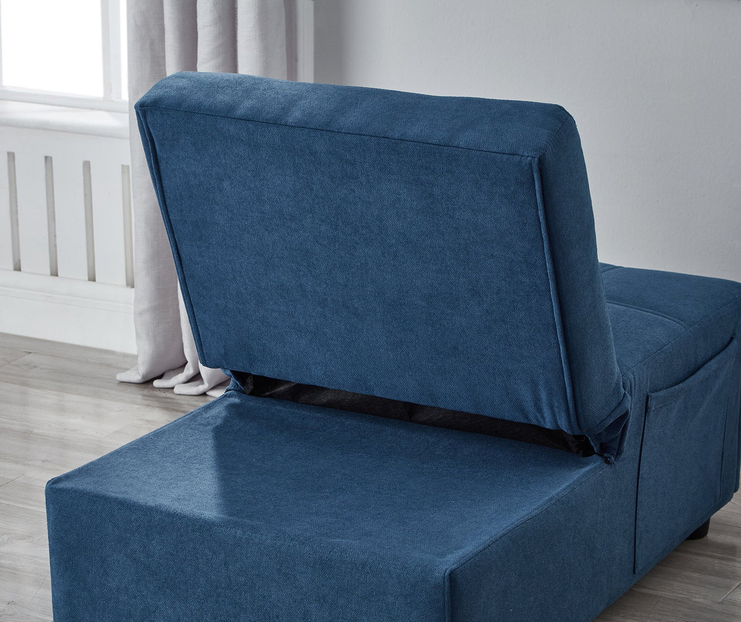 Convertible Foam Sofa Bed in Blue - Multifunctional Living Room Furniture