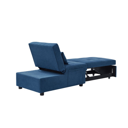 Convertible Foam Sofa Bed in Blue - Multifunctional Living Room Furniture