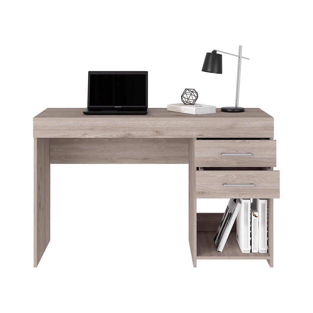 Limestone Computer Desk – Light Gray Office Solution