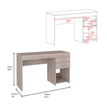 Limestone Computer Desk – Light Gray Office Solution