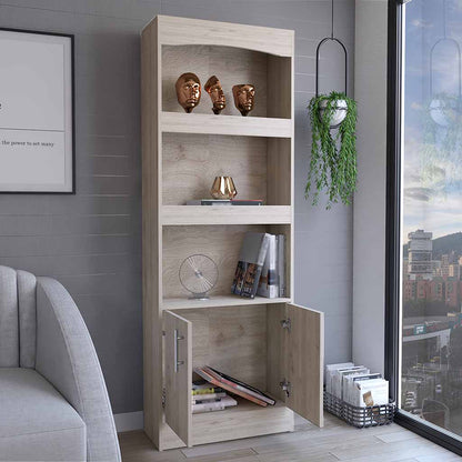 Denver Modern Gray Wood Bookcase Shelves