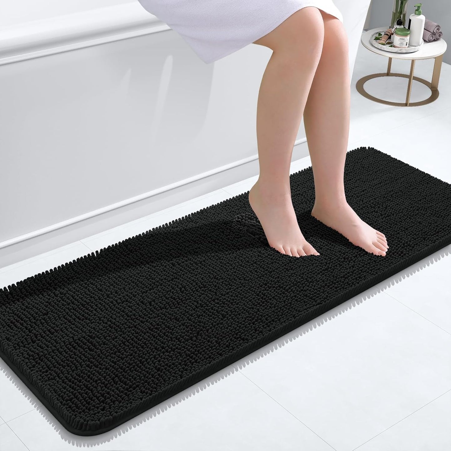 Bathroom Rugs 30X20, Extra Soft Absorbent Chenille Bath Rugs, Rubber Backing Quick Dry, Machine Washable Bath Mats for Bathroom Floor, Tub and Shower, Home Decor Accessories, Grey