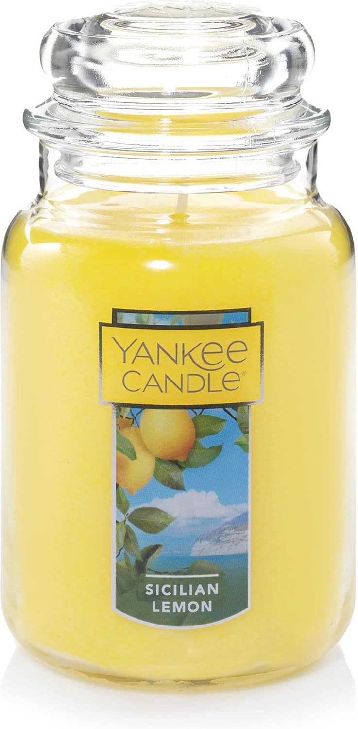 Lemon Lavender Scented, Classic 22Oz Large Jar Single Wick Candle, over 110 Hours of Burn Time, Ideal for Gifting, Events, and Home Fragrance