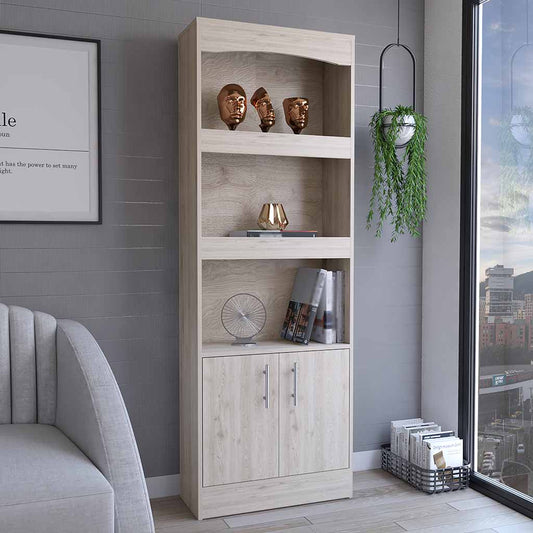 Denver Modern Gray Wood Bookcase Shelves