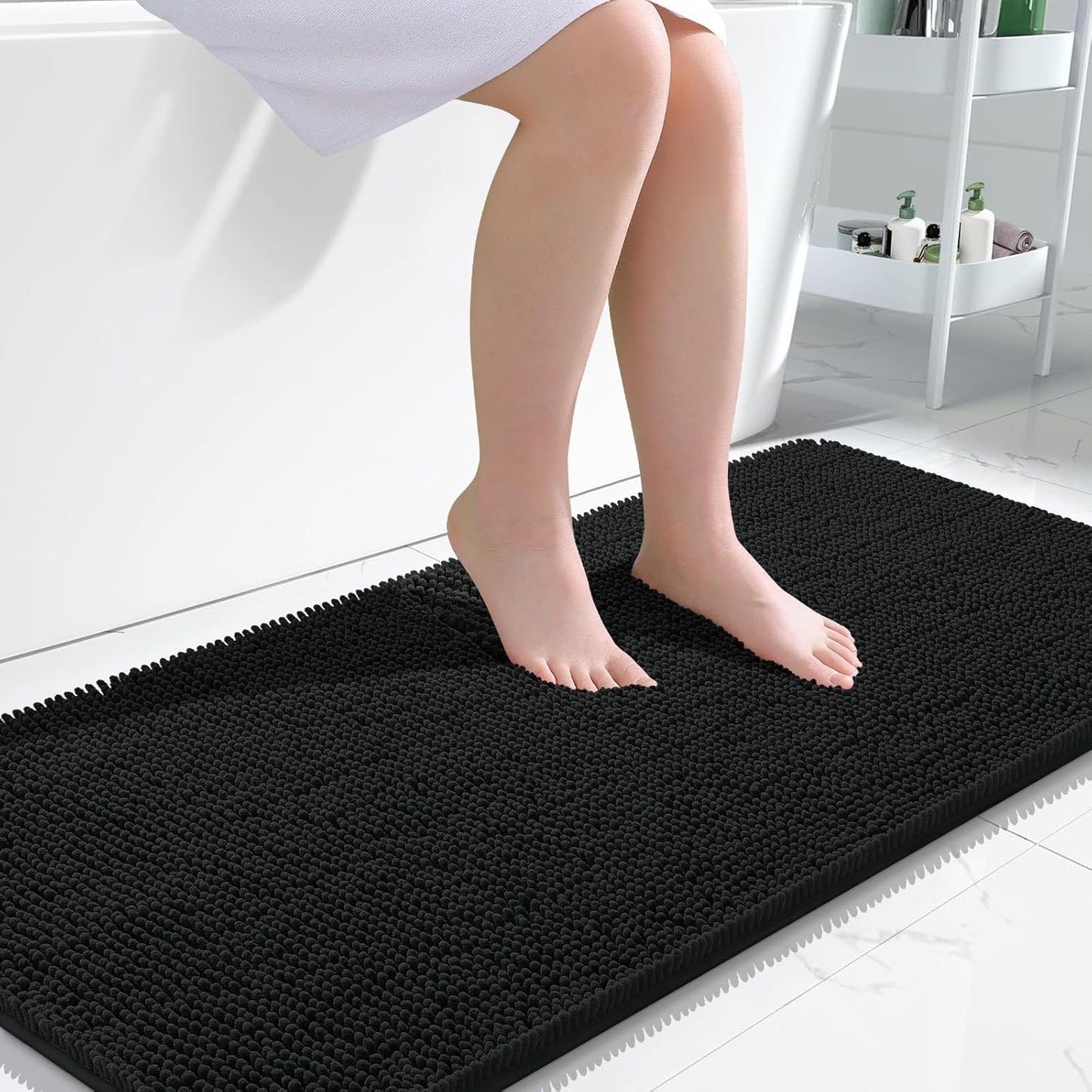 Bathroom Rugs 30X20, Extra Soft Absorbent Chenille Bath Rugs, Rubber Backing Quick Dry, Machine Washable Bath Mats for Bathroom Floor, Tub and Shower, Home Decor Accessories, Grey