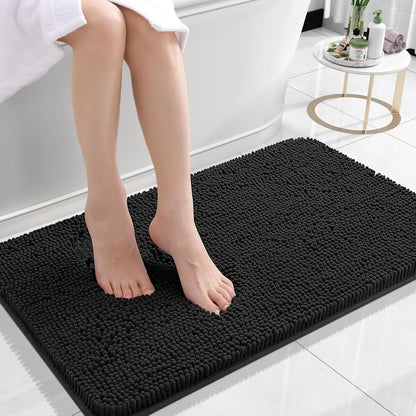 Bathroom Rugs 30X20, Extra Soft Absorbent Chenille Bath Rugs, Rubber Backing Quick Dry, Machine Washable Bath Mats for Bathroom Floor, Tub and Shower, Home Decor Accessories, Grey