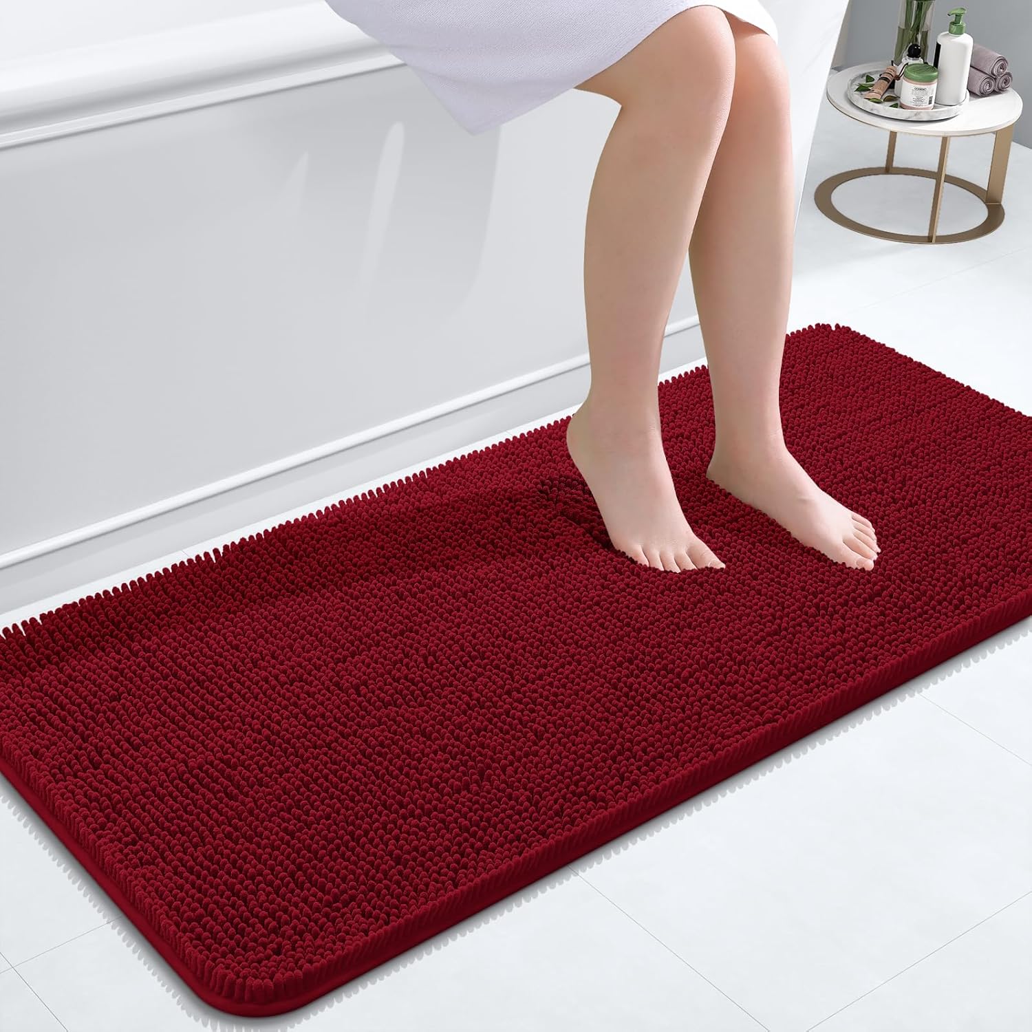 Bathroom Rugs 30X20, Extra Soft Absorbent Chenille Bath Rugs, Rubber Backing Quick Dry, Machine Washable Bath Mats for Bathroom Floor, Tub and Shower, Home Decor Accessories, Grey