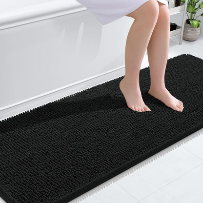 Bathroom Rugs 30X20, Extra Soft Absorbent Chenille Bath Rugs, Rubber Backing Quick Dry, Machine Washable Bath Mats for Bathroom Floor, Tub and Shower, Home Decor Accessories, Grey