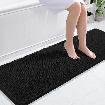 Bathroom Rugs 30X20, Extra Soft Absorbent Chenille Bath Rugs, Rubber Backing Quick Dry, Machine Washable Bath Mats for Bathroom Floor, Tub and Shower, Home Decor Accessories, Grey