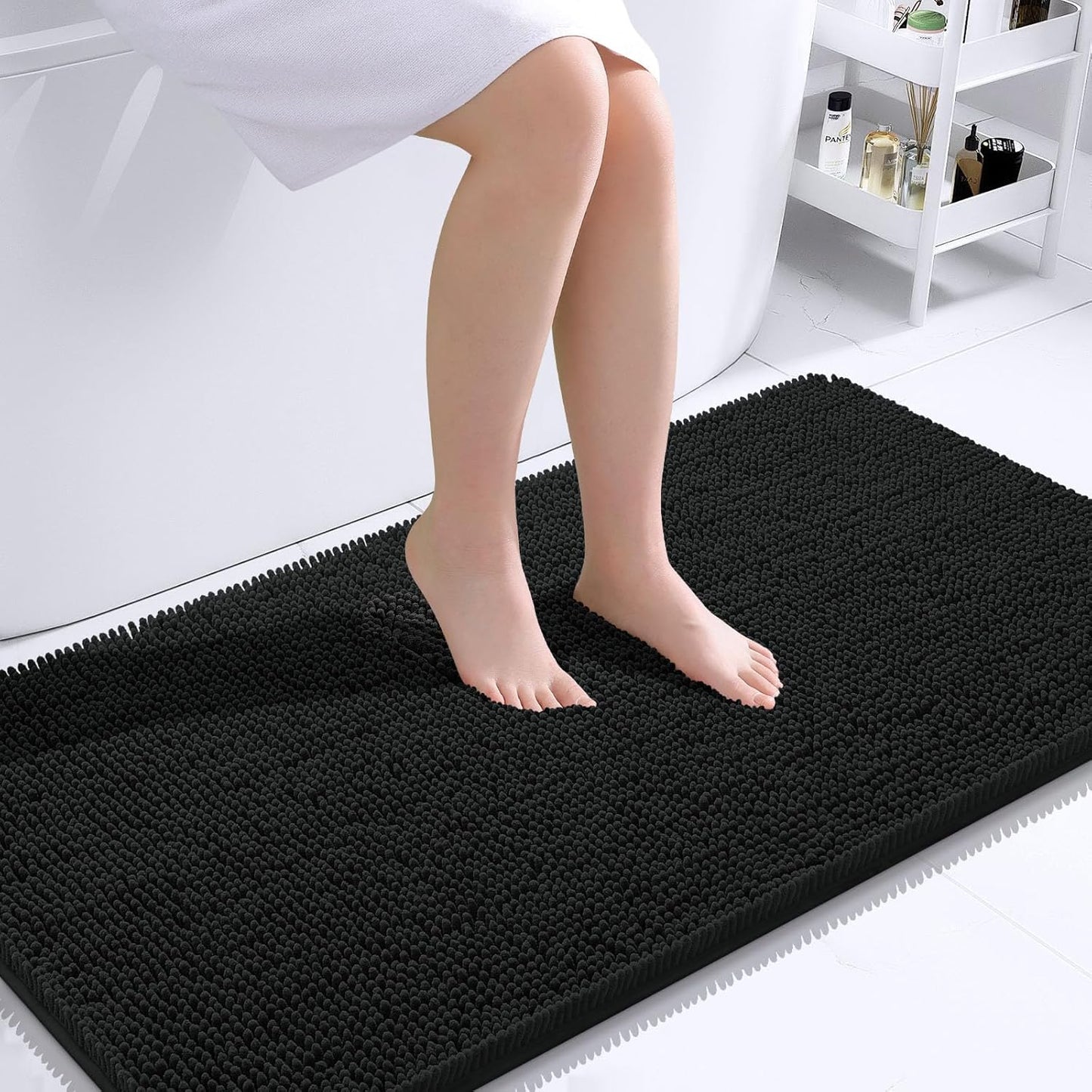 Bathroom Rugs 30X20, Extra Soft Absorbent Chenille Bath Rugs, Rubber Backing Quick Dry, Machine Washable Bath Mats for Bathroom Floor, Tub and Shower, Home Decor Accessories, Grey