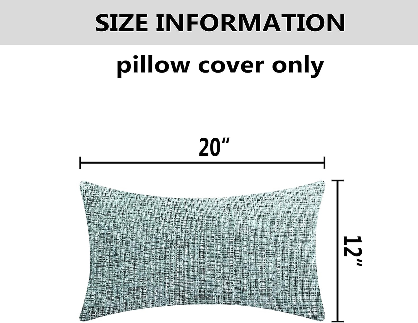 12X20 Pillow Cover Set of 2, Lumbar Chenille Pillow Covers Plush Velvet Decorative Throw Pillow Cases for Couch Living Room,12 X 20 Inch(30X50Cm), Teal