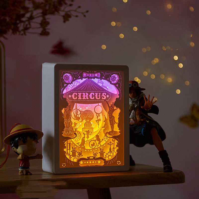 Circus 3D Shadow Carved Lamp