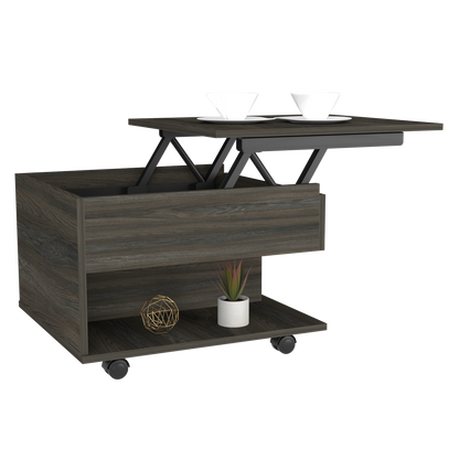 Mercuri Lift Top Coffee Table, Casters - Espresso Finish