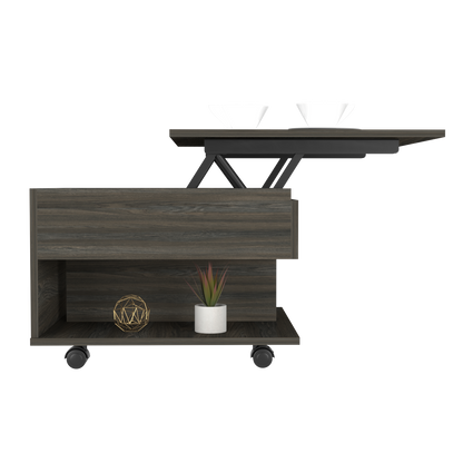 Mercuri Lift Top Coffee Table, Casters - Espresso Finish