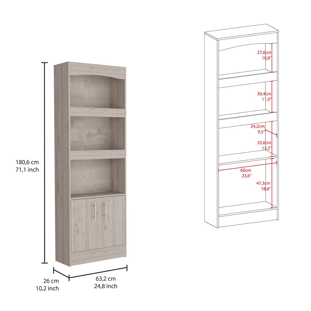 Denver Modern Gray Wood Bookcase Shelves