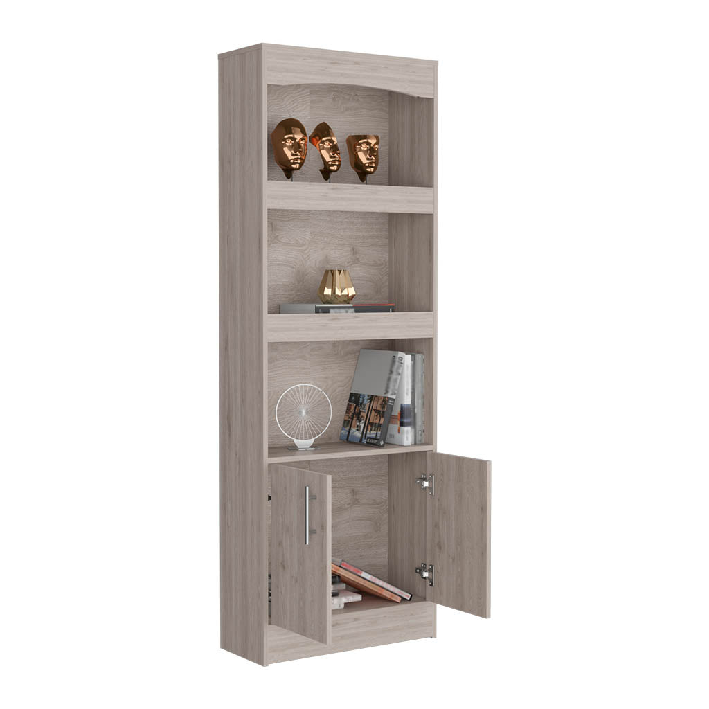 Denver Modern Gray Wood Bookcase Shelves