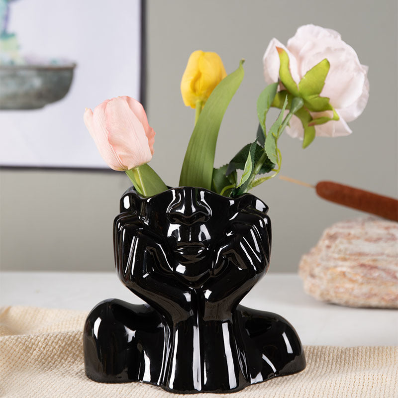 Elegant Ceramic Flower Vases & Sculptures