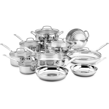 Chef'S Classic 17 Piece Stainless Steel Cookware Set