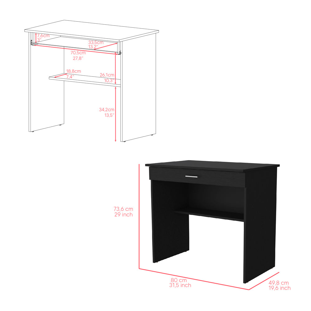 Eden Black Minimalist Office Desk