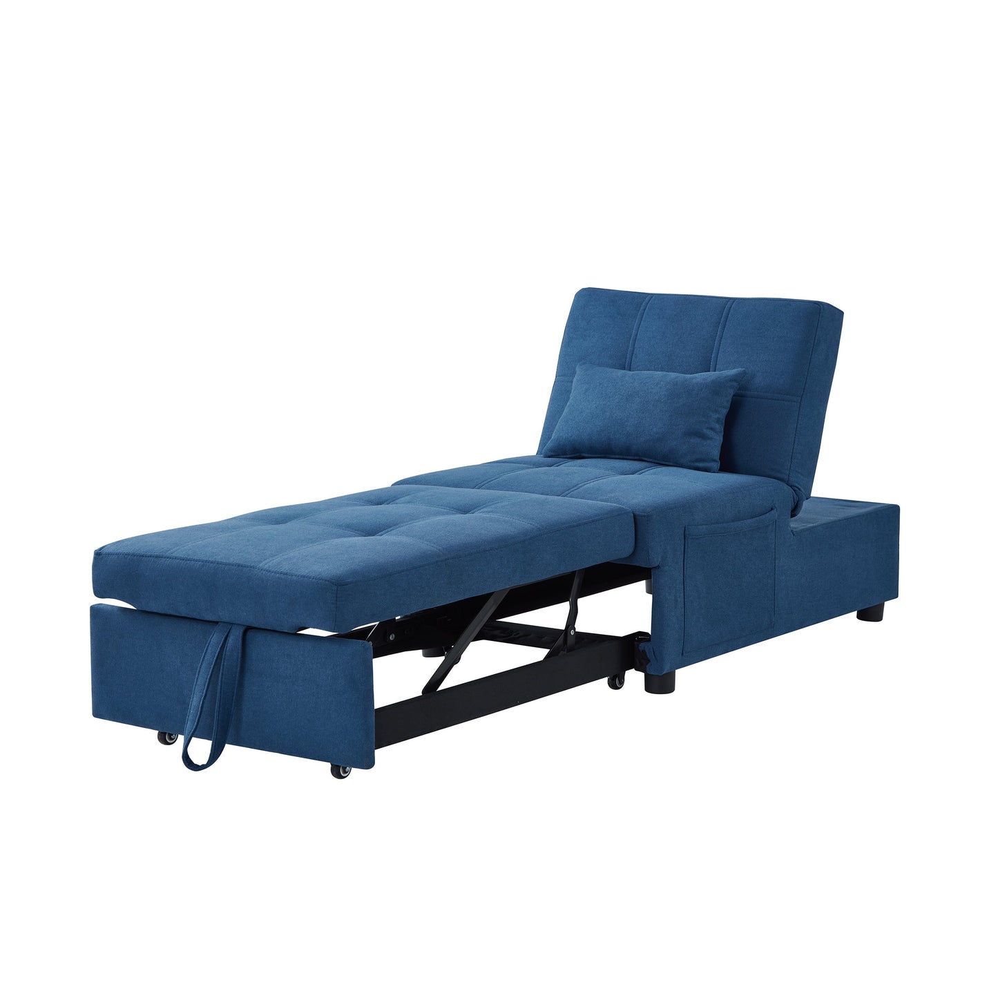 Convertible Foam Sofa Bed in Blue - Multifunctional Living Room Furniture